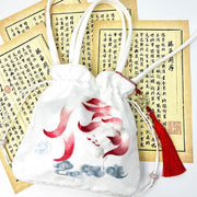Buddha Stones Suzhou Embroidery Lotus Deer Epiphyllum Peony Rabbit Cotton Linen Tote Crossbody Bag Shoulder Bag Handbag Crossbody Bag BS 23