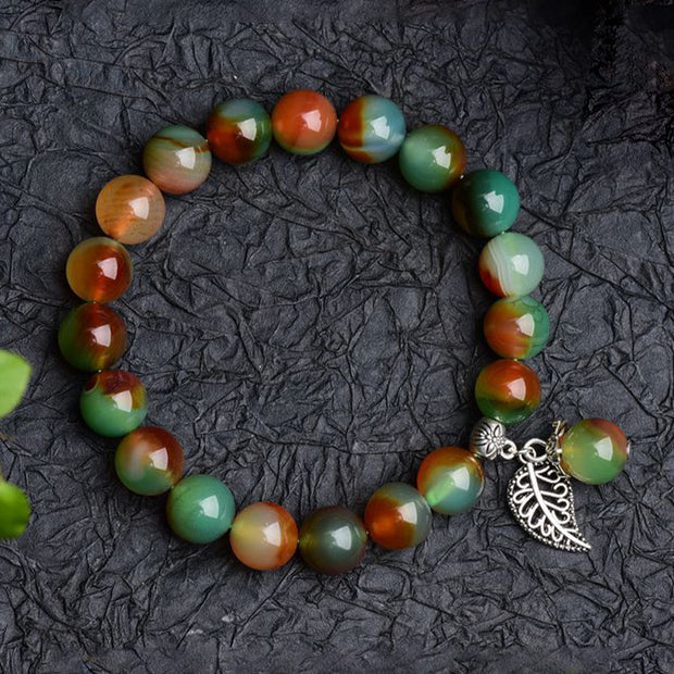 Buddha Stones Tibetan Natural Green Agate Healing Bracelet Bracelet BS 4