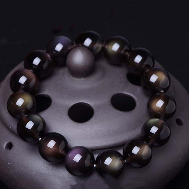 Buddha Stones Natural Rainbow Obsidian Positive Bracelet Bracelet BS 2