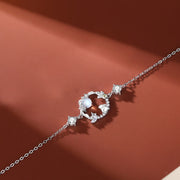 925 Sterling Silver Year of the Rabbit Moonstone Moon Flower Pattern Necklace Pendant Bracelet Earrings
