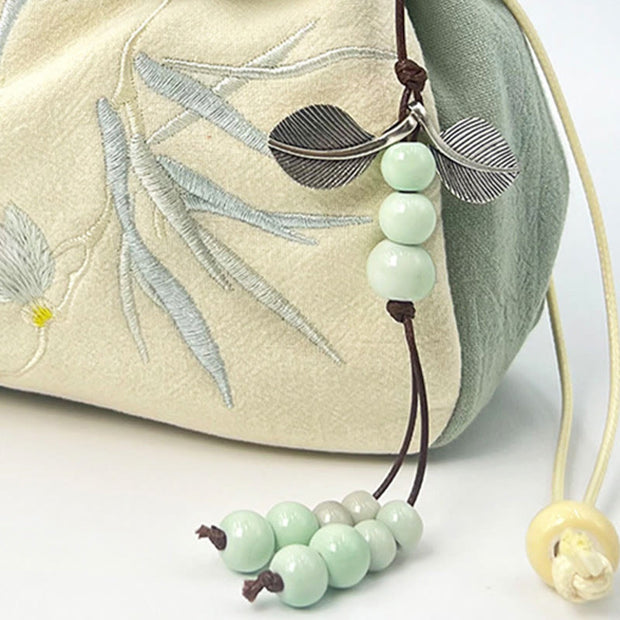 Buddha Stones Suzhou Embroidery Lotus Epiphyllum Magnolia Cotton Linen Tote Crossbody Bag Shoulder Bag Handbag 13