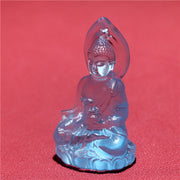 Buddha Stones Blue Tathagata Buddha Medicine Buddha Liuli Crystal Serenity Amulet Necklace Pendant - image 9