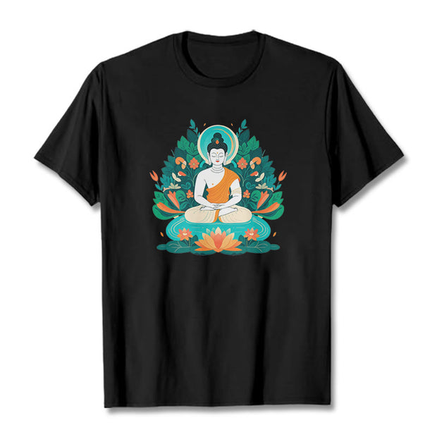 Buddha Stones Flower Grass Lotus Bodhisattva Tee T-shirt