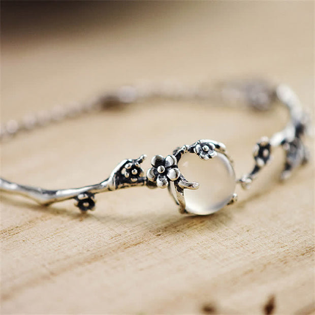 Buddha Stones "Sending Grace and Harmony"Plum Blossom Chalcedony Bracelet Includes Gift Message Card - image 9