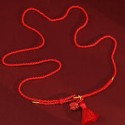 Buddha Stones Natural Cinnabar Dragon Blessing Red String Belly Chain