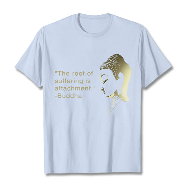 Buddha Stones The Root Of Suffering Is Attachment Buddha Tee T-shirt T-Shirts BS LightCyan 2XL