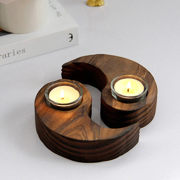 Buddha Stones Yin Yang Wood Candle Holder Meditation Rituals Use Items (Extra 35% Off | USE CODE: FS35) - image 13