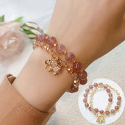 Buddha Stones Rose Quartz Elephant Healing Energy Charm Bracelet Bracelet BS 3