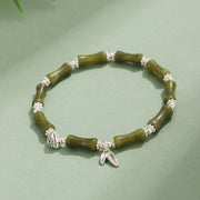 Buddha Stones Peridot White Jade Strawberry Quartz Green Aventurine Bamboo Fu Character Luck Bracelet