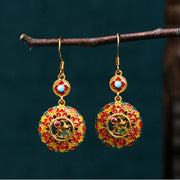 FREE Today: Balance Energy 24K Gold Plated Dunhuang Color Elk Copper Drop Earrings