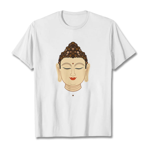 Buddha Stones Meditation Buddha Tee T-shirt T-Shirts BS White 2XL