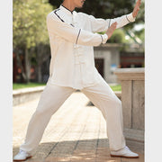 Buddha Stones Solid Color Cotton Linen Meditation Prayer Spiritual Zen Tai Chi Qigong Practice Unisex Clothing Set