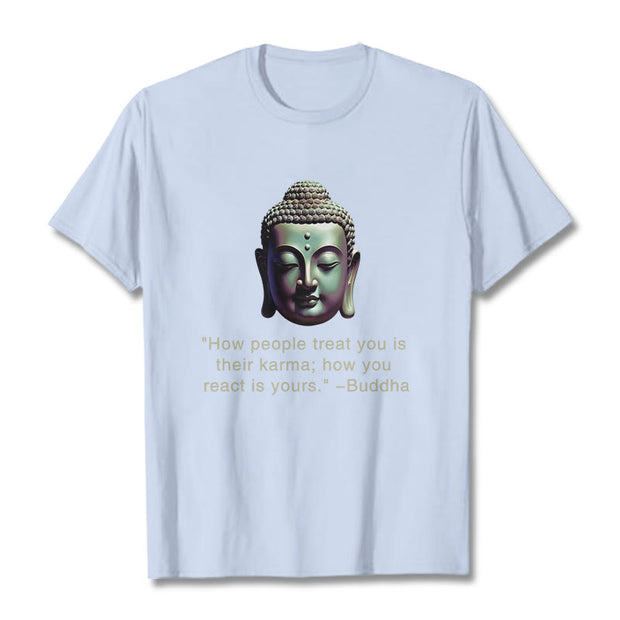 Buddha Stones How People Treat You Is Their Karma Buddha Tee T-shirt T-Shirts BS LightCyan 2XL
