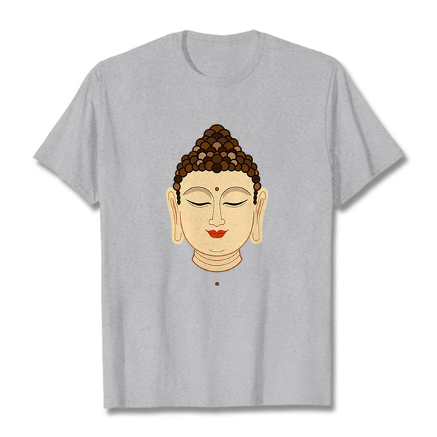 Buddha Stones Meditation Buddha Tee T-shirt T-Shirts BS LightGrey 2XL
