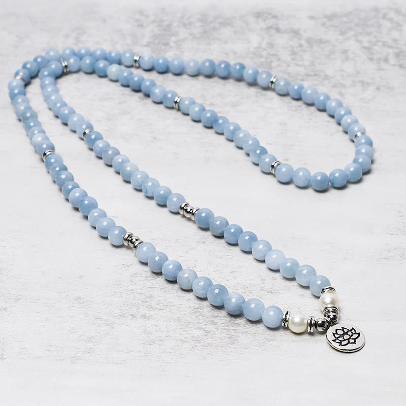 Aquamarine and Jade Mala/Prayer store Beads