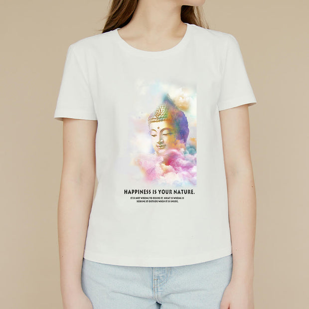 Buddha Stones Happiness Is Your Nature Tee T-shirt T-Shirts BS 2