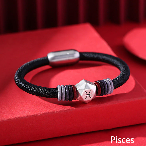 Buddha Stones 999 Sterling Silver 12 Constellations of the Zodiac Blessing Handmade String Bracelet (Extra 35% Off | USE CODE: FS35) - Pisces - image 18