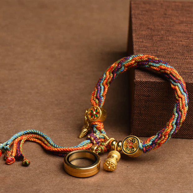 Buddha Stones Tibetan Om Mani Padme Hum Dreamcatcher Luck Colorful Reincarnation Knot String Bracelet Bracelet BS 6