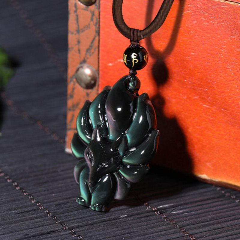 Buddha Stones Natural Rainbow Obsidian Gold Sheen Obsidian Nine