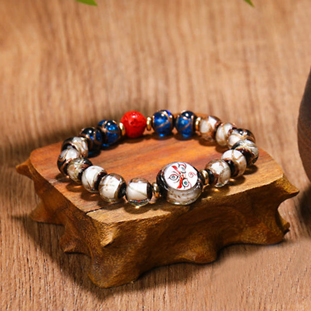 Buddha Stones Tibetan Five God of Wealth Thangka Liuli Glass Bead Chinese Zodiac Protection Bracelet (Extra 35% Off | USE CODE: FS35) - White God of Wealth(Rooster/Monkey) - 10mm - image 7