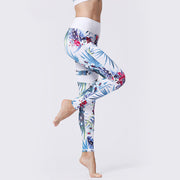 Buddha Stones Flower Petal Leaves Print Sports Exercise Fitness High Waist Leggings Women's Yoga Pants Women's Leggings BS 15