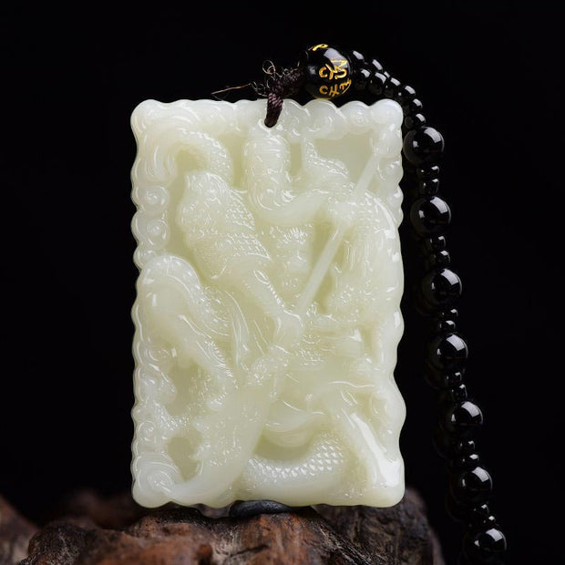 FengShui Lord Guan Protection Necklace Pendant (Extra 30% Off | USE CODE: FS30) - White Jade - image 0