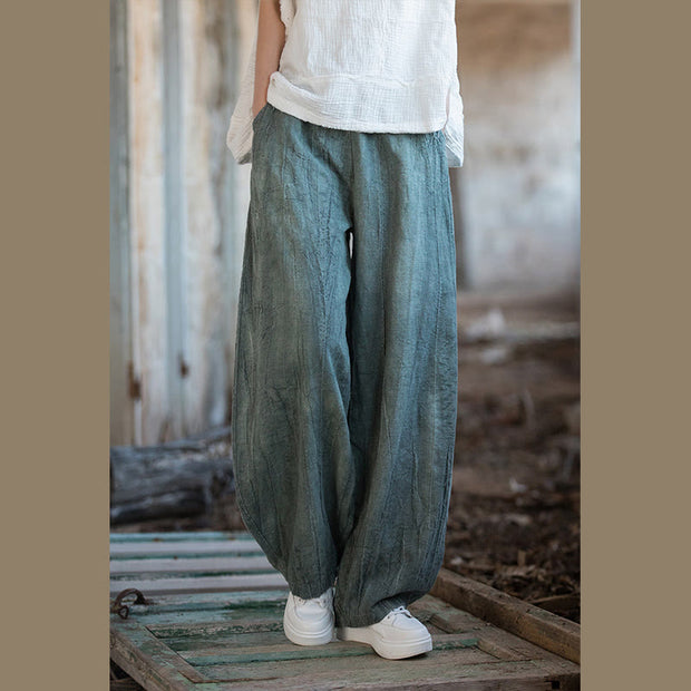 Buddha Stones Retro Tie Dye Harem Pants Casual Women's Yoga Pants With Pockets Harem Pants BS Cyan(Regular Version) L(Waist 63cm/Hips 116cm/Length 102cm)