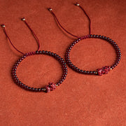 Buddha Stones Garnet Cinnabar PiXiu Blessing Calm String Bracelet