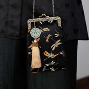 Buddha Stones Small Dragonfly Metal Chain Crossbody Bag Shoulder Bag Cellphone Bag