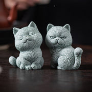 Buddha Stones Small Cat Home Tea Pet Figurine Desk Decoration