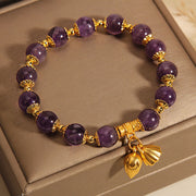 Buddha Stones Natural Amethyst Lotus Healing Spiritual Bracelet Bracelet BS 2