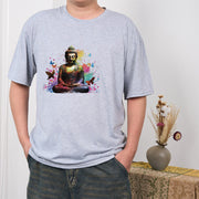Buddha Stones Colorful Butterfly Flying Meditation Buddha Tee T-shirt T-Shirts BS 19