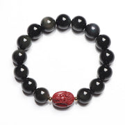 Buddha Stones Chinese Zodiac Natal Buddha Natural Black Obsidian Cinnabar Purification Bracelet (Extra 35% Off | USE CODE: FS35) - image 3