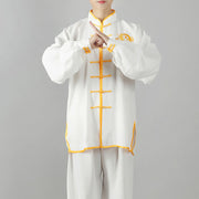 Buddha Stones Dragon Embroidered Qi Gong Zen Spiritual Practice Meditation Prayer Uniform Unisex Clothing Set