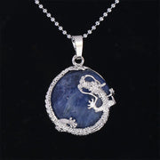 Buddha Stones Chinese Dragon Natural Quartz Crystal Healing Energy Necklace Pendant Necklaces & Pendants BS Sodalite