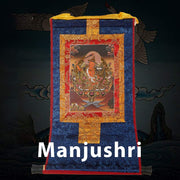 Buddha Stones Tibetan Framed Thangka Blessing Protection Decoration (Extra 30% Off | USE CODE: FS30) - Manjushri - image 22