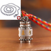 Buddha Stones Tibet Om Mani Padme Hum Shurangama Mantra Titanium Steel Wisdom Amulet Necklace Pendant