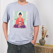 Buddha Stones Lotus Meditation Buddha Tee T-shirt T-Shirts BS 19
