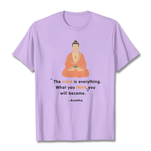 Buddha Stones The Mind Is Everything Meditation Buddha Tee T-shirt T-Shirts BS Plum 2XL