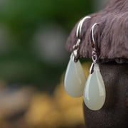 Buddha Stones Hetian White Jade Water Drop Luck Blessing Dangle Earrings (Extra 30% Off | USE CODE: FS30) - image 5