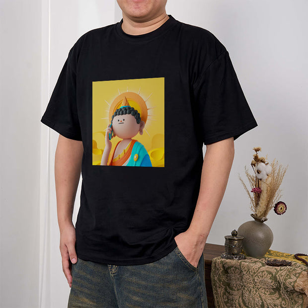 Buddha Stones Buddha Picks Up The Phone Tee T-shirt