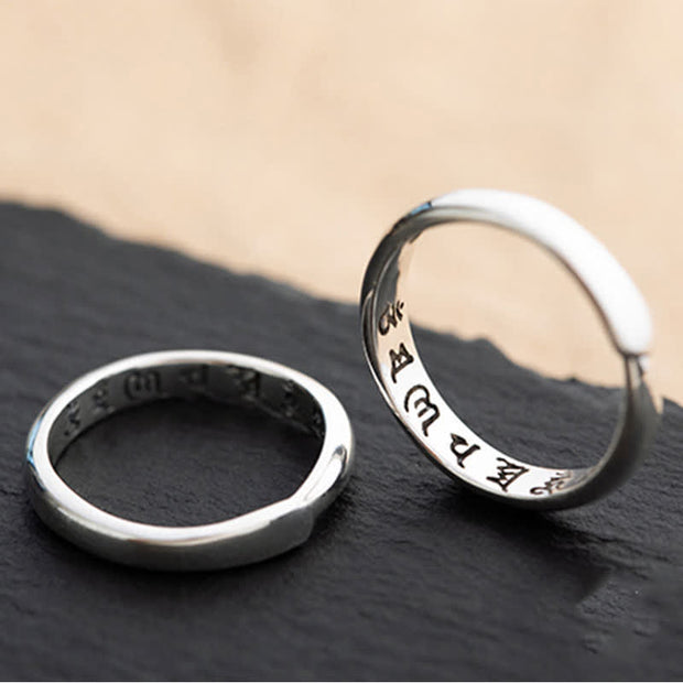 Buddha Stones 990 Sterling Silver Six True Words Om Mani Padme Hum Love Peace Ring (Extra 35% Off | USE CODE: FS35) - image 23