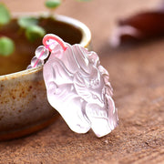 Buddha Stones Natural Pink Crystal Nine Tailed Fox Love Necklace Pendant (Extra 30% Off | USE CODE: FS30) - image 1