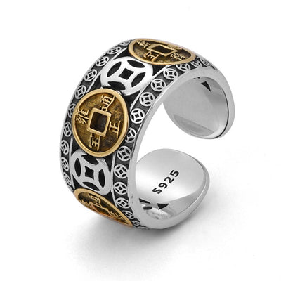 Buddha Stones Five-Emperor Coins Balance Adjustable Ring (Extra 30% Off | USE CODE: FS30) - Copper - image 0