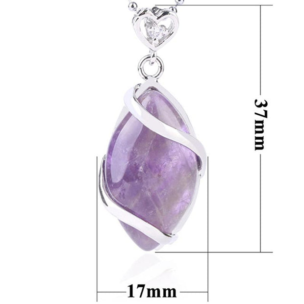 Buddha Stones Marquise Pattern Natural Crystal Stone Charm Necklace Pendant (Extra 35% Off | USE CODE: FS35) - image 29