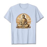 Buddha Stones Sun Auspicious Clouds Buddha Tee T-shirt T-Shirts BS LightCyan 2XL