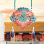 Buddha Stones Luck Embroidery Lotus Koi Fish Rabbit Flower Hanfu Bag Crossbody Bag Shoulder Bag Bag BS Koi Fish Lotus