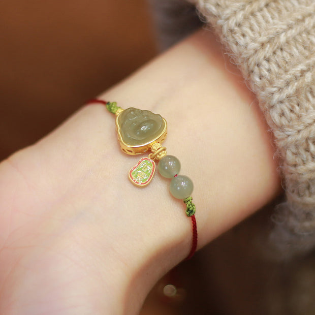 Buddha Stones Natural Jade Buddha Abundance Red String Weave Bracelet (Extra 30% Off | USE CODE: FS30) - image 3