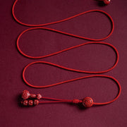 Buddha Stones Natural Cinnabar Chinese Zodiac Calm Blessing Red String Belly Chain