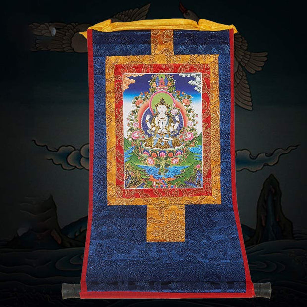 Buddha Stones Tibetan Framed Thangka Blessing Protection Decoration (Extra 30% Off | USE CODE: FS30) - image 19